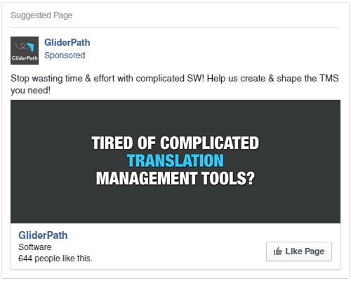 GliderPath Facebook ad